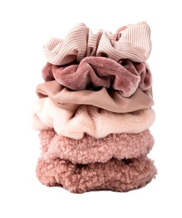 Scrunchies for Women 6PCS Large Velvet Scrunchies for Women Thick Hair Ultra Textured Soft Scrunchy Hair Ties for Girls Neutral Scrunchies Pink Hair Bands Hair Accessories for Women 6PCS Pink - Buy Online on GoSupps.com