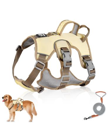 Multi-purpose dog harness with a leash set outbreak-proof anti-train dog harness anti-train dishes dog safety dishes dog harness Small dogs for small medium-sized dogs (beige m) m beige - Buy Online on GoSupps.com