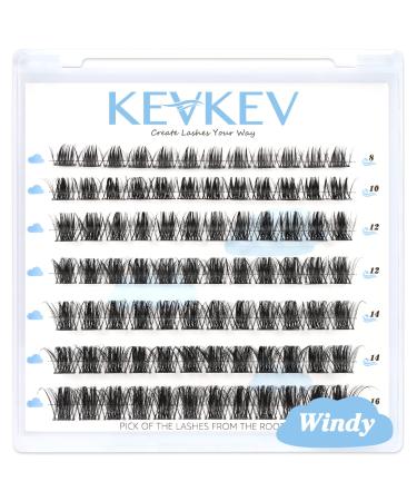 Lash Clusters 84 Pcs Cluster Lashes Eyelash Clusters DIY Cluster Eyelash Extensions Individual Lashes Soft and Comfortable (Windy C-8-16mix) C-Mix (8-16mm) Windy