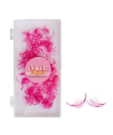 VNE 500 Fans Colorful Lash Extensions | Premade Volume Lash Extensions | Premade Mega Volume Fans | Single color box (12mm- D curl  Pink- 6D) 12mm- D curl Pink- 6D