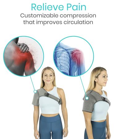 Vive Shoulder Brace - Rotator Cuff Compression Support - Gray Small - Men Women Left Right Arm Injury Prevention Stabilizer - Immobilizer for Dislocated AC Joint Labrum Tear Pain - Buy Online on GoSupps.com