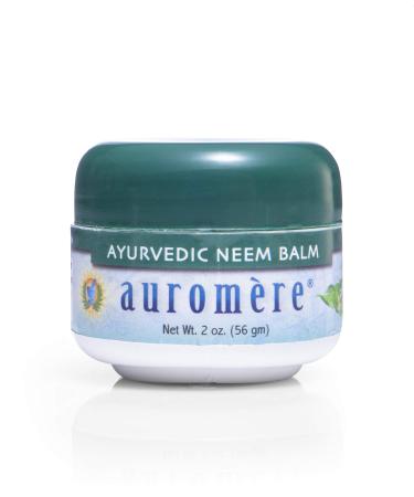 Auromere Ayurvedic Neem Balm - All Natural Rosacea Eczema And Psoriasis Cream for Face and Body - Contains 34% Neem Oil for Skin - Soothes Dry Itchy or Sensitive Skin and Reduce Redness - 2oz