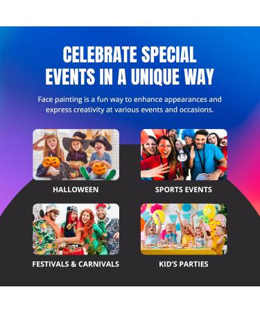 Professional Face Painting Palette | Cruelty-Free & Vegan Water Based Makeup Kit | 8 Colors for Theatre SFX & Halloween - Ships Internationally - Buy Online on GoSupps.com