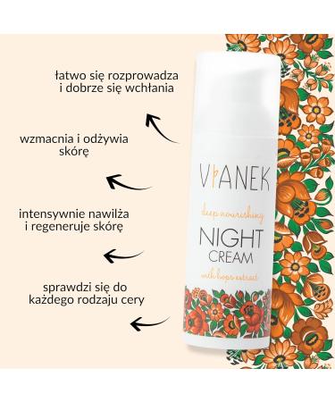 Sylveco Vianek Nourishing Face Cream for Night Hop Cones Extract 50ml - Buy Online on GoSupps.com