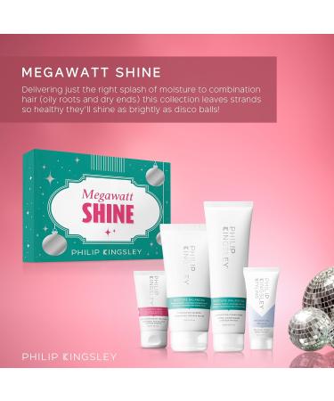 Philip Kingsley Retro Christmas Collection: Hydrating Shampoo & Conditioner Set with Elasticizer Hair Mask, Finishing Serum - Megawatt Shine & Moisture Balance - Buy Online on GoSupps.com