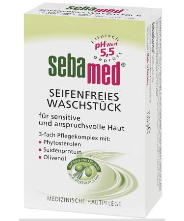 Sebamed Soap-Free Washing Piece with Olive | Extra Mild & Nourishing Clean | 150g (5 Pack) - Gentle Care for All Skin Types - Buy Online on GoSupps.com