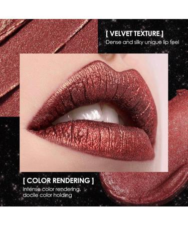  Humdcdy Pearlescent Lipstick Shiny Non-Stick for Glasses | Water and Smudge Resistant - 6 Glitter Lipsticks for Women - Ideal for Day Parties Travel Dates - Buy Online on GoSupps.com