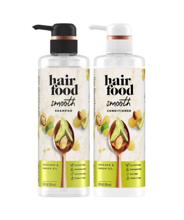 Hair Food Sulfate Free Shampoo and Conditioner Set  with Argan Oil and Avocado  Natural Ingredients  17.9 Fl Oz Each