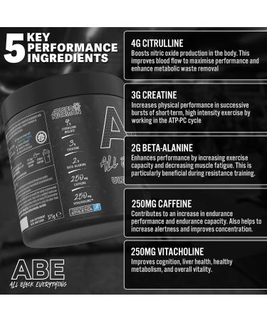 ABE Pre Workout Bundle 375g + JUG 2.5 LT Matt Black | All Black Everything Cherry Cola Pre Workout Powder for Energy & Performance - Buy Online on GoSupps.com