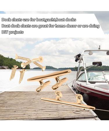 Searoam 4 Inch Brass Boat Cleat - Pack of 2 | Nautical Decor Mooring Accessories - Buy Online on GoSupps.com