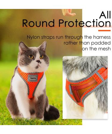 Thinkpet No-Pull Dog Harness Leash Set - Breathable Adjustable Reflective Safety Harness for Small Medium Large Dogs - Orange - Buy Online on GoSupps.com