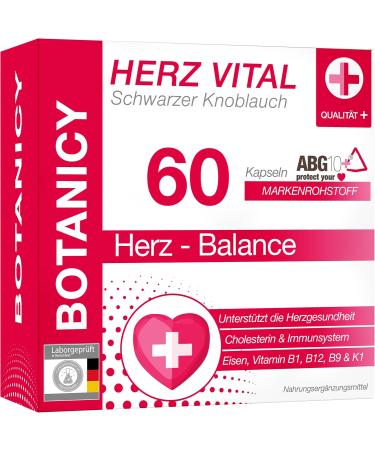 Botanicy vital high -dose garlic capsules ABG10+ Black KnoblaugeXtrakt best bioavailability for heart and vessels brown 60 capsules monthly pack 30 grams