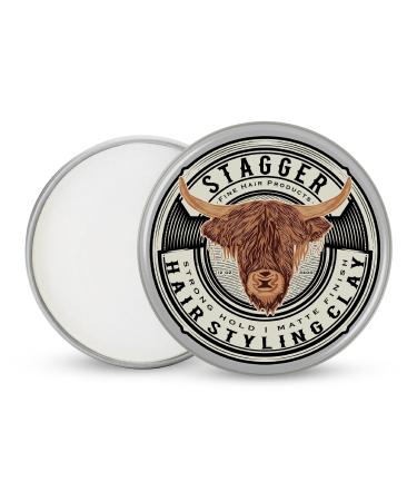 STAGGER Hair Clay with Strong Hold and Matte Finish - Mens Hair Styling Products - Clay Pomade Cruelty Free for All Hair Types - Grooming Clay Hair Cream 03.35 Ounce (Single)