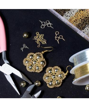 1200 Pieces Screw Eye Pins & Hooks Set for Jewelry Making DIY | Mini Metal Eye Screws in 6 Colors & 3 Sizes (0.16 x 0.32, 0.2 x 0.39, 0.24 x 0.5 Inch) - Multicolor - Buy Online on GoSupps.com