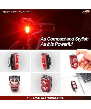 Cygolite Hypershot 250 Lumen Bike Tail Light | 7 Night & Daytime Modes | USB Rechargeable | Compact & Durable - Buy Online on GoSupps.com