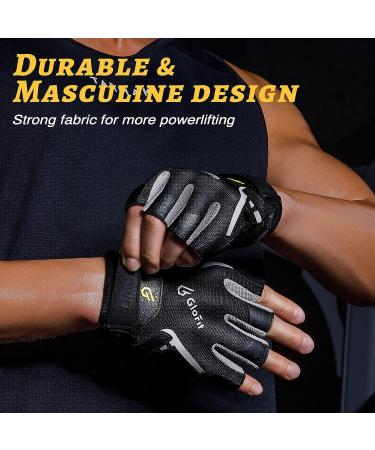 Glofit Workout Gloves - Full Palm Protection, Extra Durability - Men & Women - Suede Cushion Pads - Fingerless Gym Gloves - Black Large - Buy Online on GoSupps.com