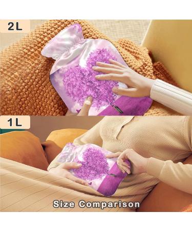 NAANLE Lavender Heart Tree Hot Water Bottle - 2L Transparent Heat Bottle for Back Pain Relief & Cold Therapy | International Shipping Available - Buy Online on GoSupps.com