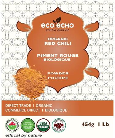 EcoEcho Organic Red Chili Powder - Thai Bird's Eye - 454g / 1 Lb - Buy Online on GoSupps.com
