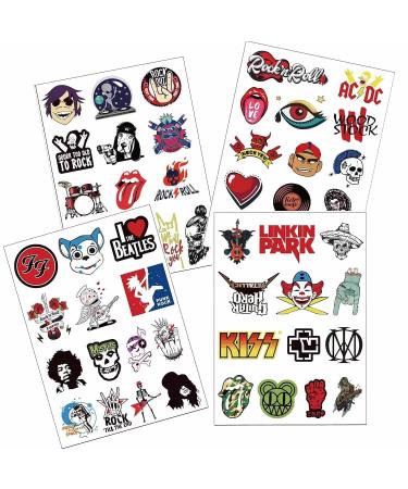 Rock Band Temporary Tattoos - 56 Styles for Kids/Teens Music Birthday Party Favors - Buy Online on GoSupps.com
