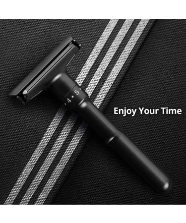 QSHAVE Adjustable Double Edge Safety Razor Deluxe Set with Stand - 8 Piece Set - Buy Online on GoSupps.com