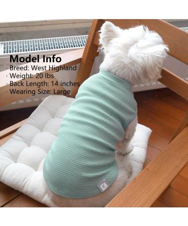 KYEESE 2Pack Small Dog Shirts | Soft Stretchy Waffle Fabric | Lightweight & Breathable Cat Shirt | Sleeveless Dog Vest | Green+Grey | S-Chest(14) - 2Pack - Buy Online on GoSupps.com