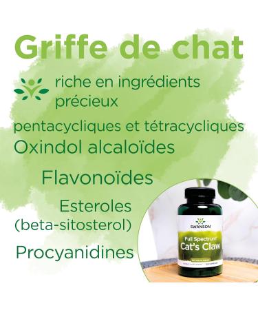 Swanson Cat's Claw 500mg 120 Capsules High Dosed Lab Tested Soy Free Gluten Free Non-GMO - Buy Online on GoSupps.com