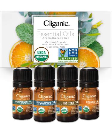 Cliganic Essential Oils Aromatherapy Set 4 Piece Set