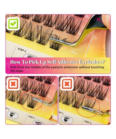 Self Adhesive Eyelashes - 48pcs Reusable No Glue Needed | DIY Lash Extensions at Home | W (MERMAID D-Mix 10-16mm Kit - Buy Online on GoSupps.com