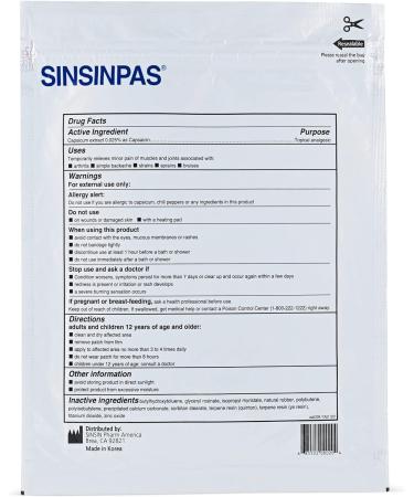 SINSINPAS Capsaicin Hot Pain Relieving Patch 3 Pack - 9 Patches | Fast Relief - Buy Online on GoSupps.com