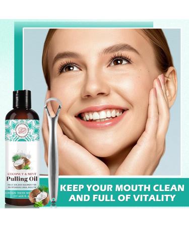 Coconut Oil Pulling Mouthwash with Mint | Natural Teeth Whitening & Gum Health | 8 Fl. Oz - Antigingivitis Oral Care - Buy Online on GoSupps.com