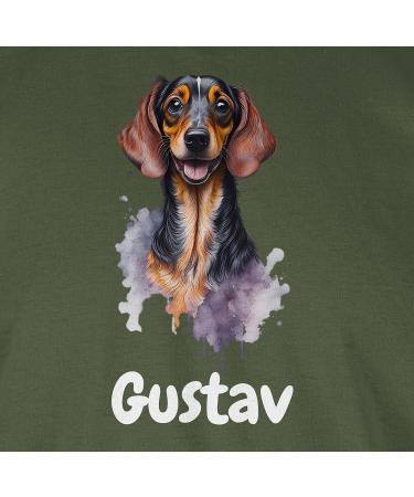Personalized Dachshund T-Shirt for Dog Owners - Custom Gift by Shirtracer | Men's Army Green Tee - Buy Online on GoSupps.com