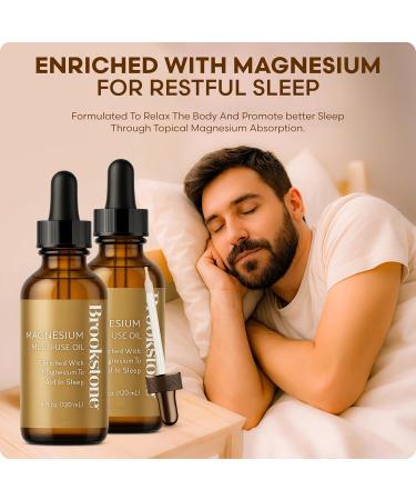 Brookstone Magnesium Oil Body Oil Set Multi-Use Magnesium Body Oil 2 Pack 4 fl oz Total 8 fl oz - Buy Online on GoSupps.com