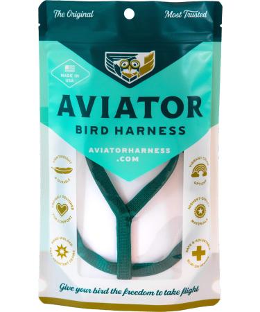 The Aviator Bird Harness & Leash Made in America M Green