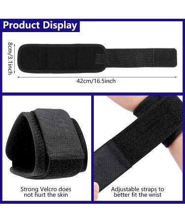 Adjustable Wrist Wrap Brace Set for Carpal Tunnel Support - 4 Pieces - Men and Women - Sports Weightlifting - 16.5 x 3.1 Inches - Buy Online on GoSupps.com