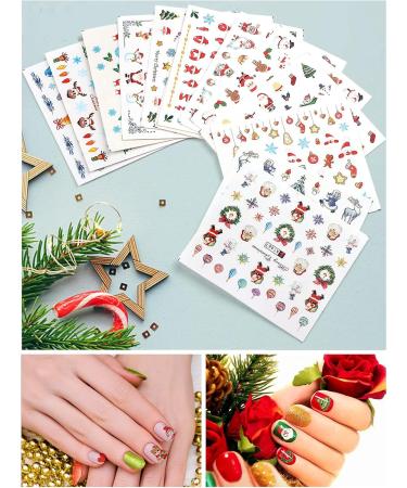 72 Sheets Christmas Nail Art Stickers EBANKU 3D Water Transfer Nail Decals Stencil Manicure Nail Salon DIY Nail Art Tips Decorations for Women Kids - Buy Online on GoSupps.com