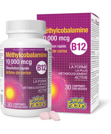 Natural Factors B12 Methylcobalamin 10 000 mcg Cherry 30 Chewable Tablets 30 Count (Pack of 1) - Buy Online on GoSupps.com