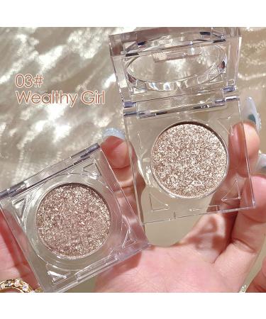 Erinde Shimmer Glitter Eyeshadow Palette - Korean Eye Makeup - Metallic Pigmented Color - Sparkle Silver Champagne Gold - Ultra-Blendable - 03 - Buy Online on GoSupps.com
