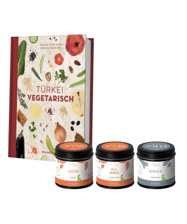Rimoco gift set "Turkey Vegetarian" - Set Content: Turkey Vegetarian cookbook Pull Biber 70g Sumach 60g Zatar 50g Set: "Turkey vegetarian"