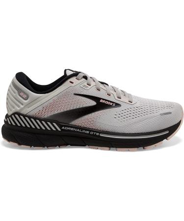 Brooks Adrenaline GTS 22 Women's Sneakers - Moulded Foam Insole, Lace-Up Closure, Comfortable Fabric Lining - Size 8.5 Grey/Rose/Black - Buy Online on GoSupps.com