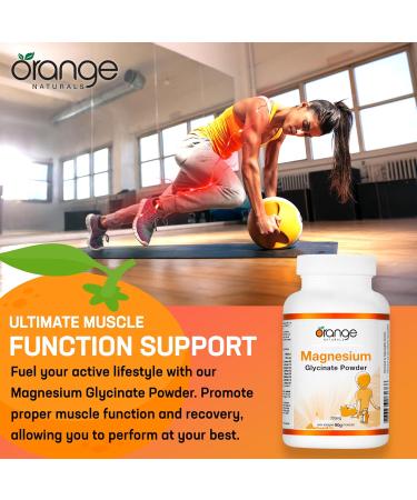 Orange Naturals - Magnesium Glycinate Powder 200mg 90g - Magnesium Bisglycinate Supplements for Men and Women - Relaxation Sleep Support Pressure Relief Healthy Bones Healthy Teeth & Muscle Function 90 g (Pack of 1) 200 mg - Buy Online on GoSupps.com