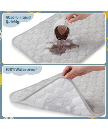 Nicoone Waterproof Changing Mat Liners Quilted 3PCS Bamboo Terry Surface Diaper Changing Pad Liner Washable Reusable Diaper Changing Liners for Home Outdoor Travel Grey - Rectangle - Buy Online on GoSupps.com