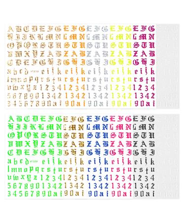 12 Sheets Self-Adhesive Letter Nail Art Sticker Alphabet Nail Stickers Letter Word Nail Decals