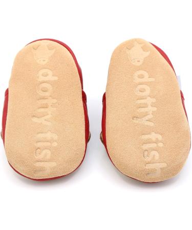 Dotty Fish Soft Leather Baby Shoes for Boys | Non Slip Toddler Shoes | Animal Designs | Red Monkey | 0-6 Months to 4-5 Years - Buy Online on GoSupps.com