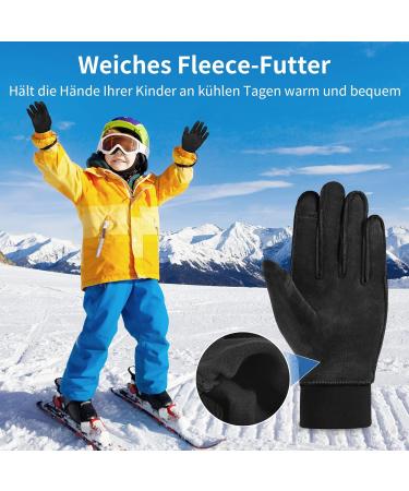 Aopow Kids Winter Gloves - Warm Fleece Touchscreen Gloves for Girls 4-6 Years - Anti-Slip Cycling & Running Gloves - Buy Online on GoSupps.com