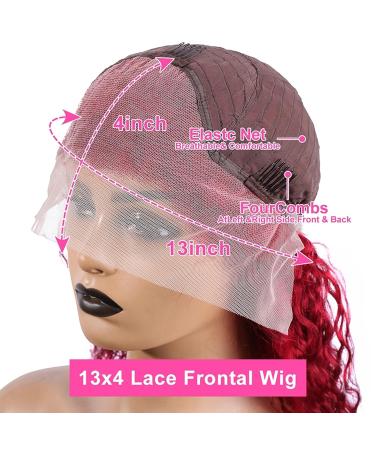 99J Burgundy Body Wave Lace Front Wig | Human Hair | 24 Inch 180% Density Pre Plucked Glueless Wig for Black Women - Buy Online on GoSupps.com