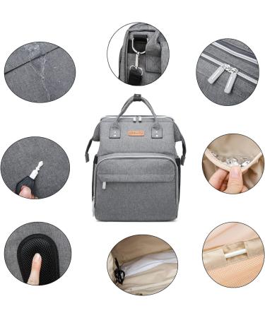 Attacking Multifunctional Mom Backpack - Waterproof Large Capacity Diaper Bag with USB Stroller Belts & Diaper Pad (LD47 Gray) - Buy Online on GoSupps.com