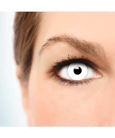 Funzera White Zombie Colored Contact Lenses - 2 Pcs Prescription-Free Easy-to-Use for Halloween Cosplay & Carnival - Buy Online on GoSupps.com