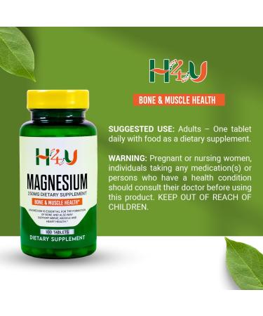 H4U - 4 TOP CARE Magnesium Bone & Muscle Health Dietary Supplement Tablets 250 mg 100 Count - Buy Online on GoSupps.com