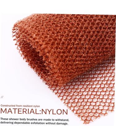 KOMBIUDA 1 Set Bath Towel Back Exfoliator Brush Back Scrubber Towel Bath Washcloth Loofah Strap Brown Nylon - Buy Online on GoSupps.com