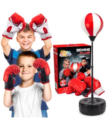 Springflower Big Punching Bag for Kids Included 2 Pack Boxing Gloves Boxing Toys for Boys Boxing Bag Sets with Height Adjustable Stand Gift for Boys & Girls Age 5 6 7 8 9 10 Years Old